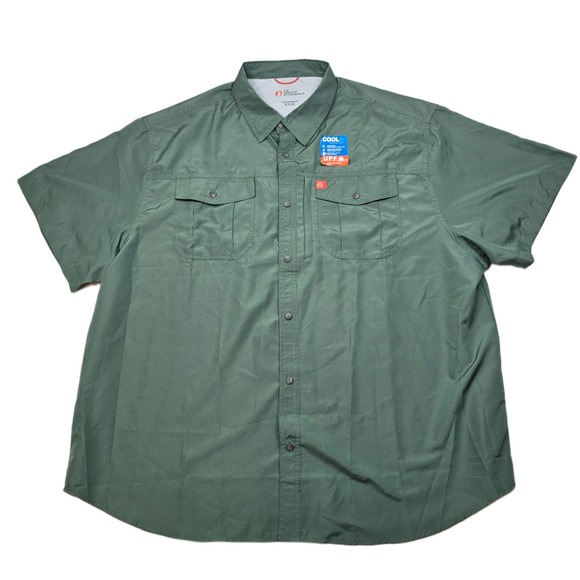 American Outdoorsman Fishing Shirt Mens 3XL Green Cool UPF Button Down NEW - Picture 1 of 8